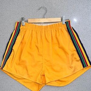 Rare Vintage Collegiate Pacific Shorts. Gold multicolored side trim. 36L36